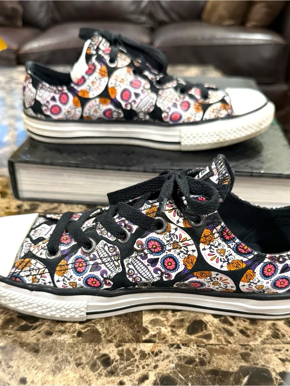 Converse Sugar Skull Dia De Los Muertos Low Top Sneakers Youth 3, Women 5 EU 35!